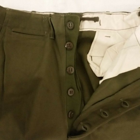 NEW OLD STOCK KOREAN WAR szSMALL/REGULAR OG 108 WOOL OD FIELD TROUSERS JJ 988 - Picture 5 of 12
